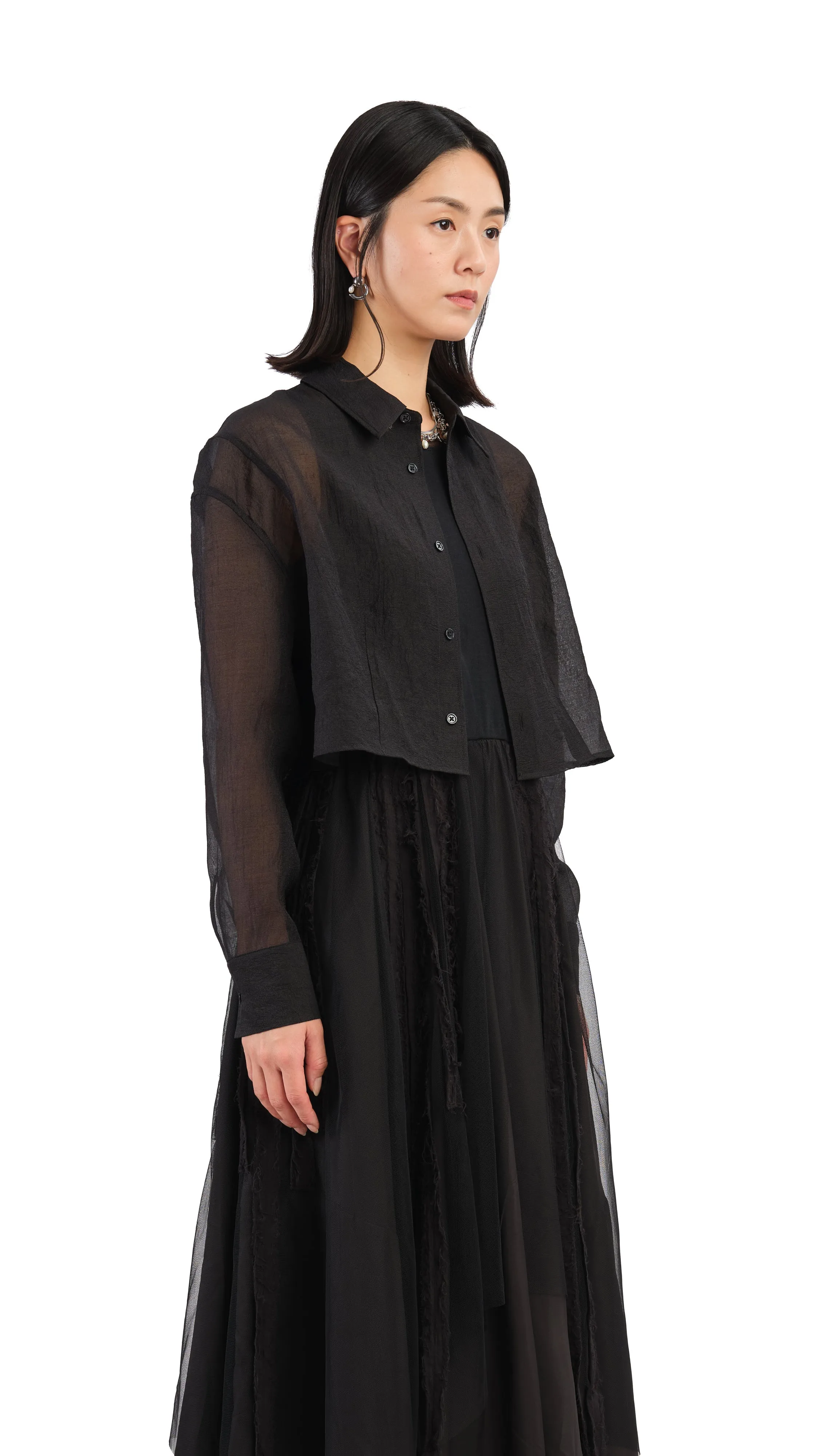 Puff Sleeves Crop Shirt