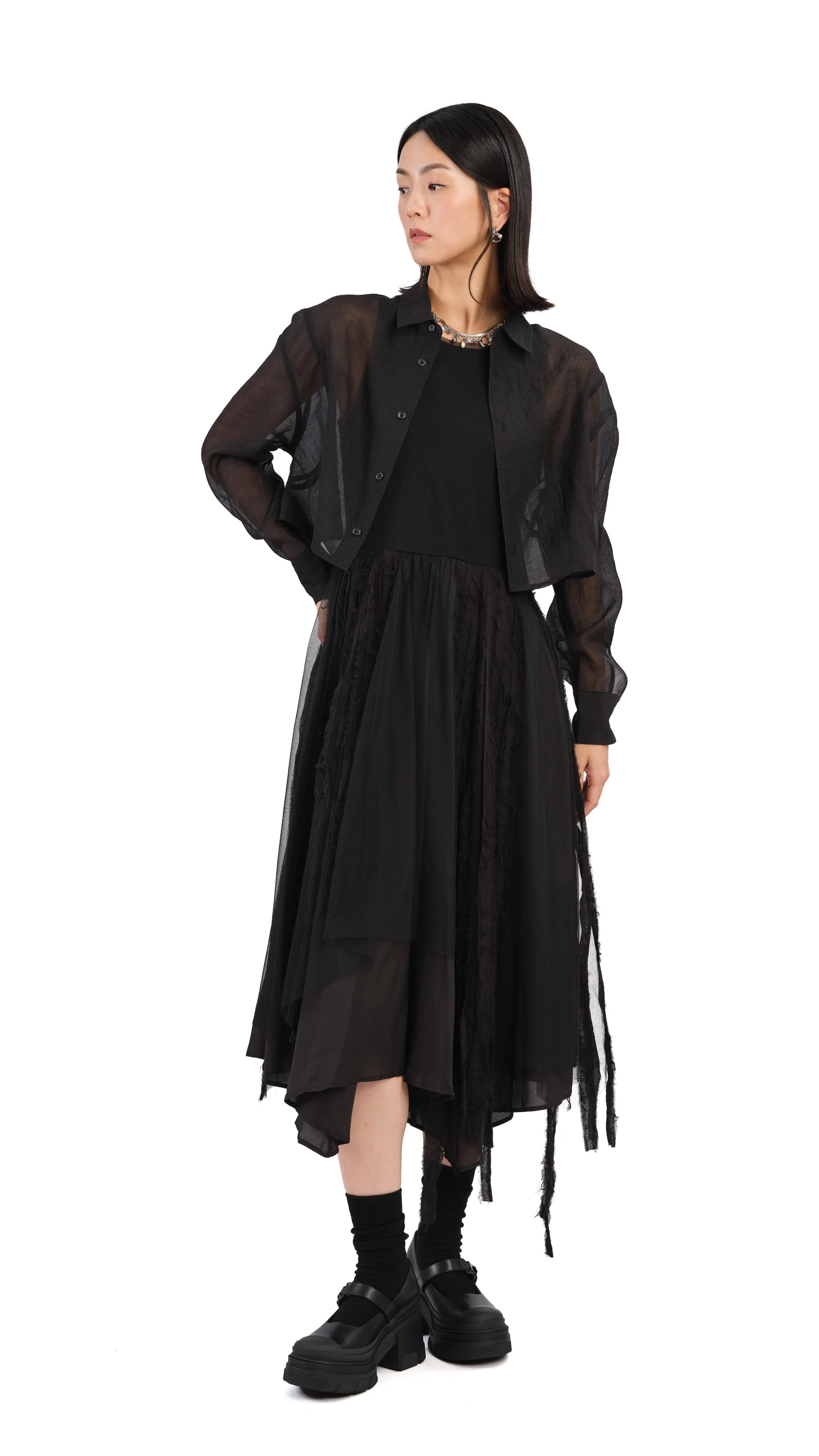 Puff Sleeves Crop Shirt
