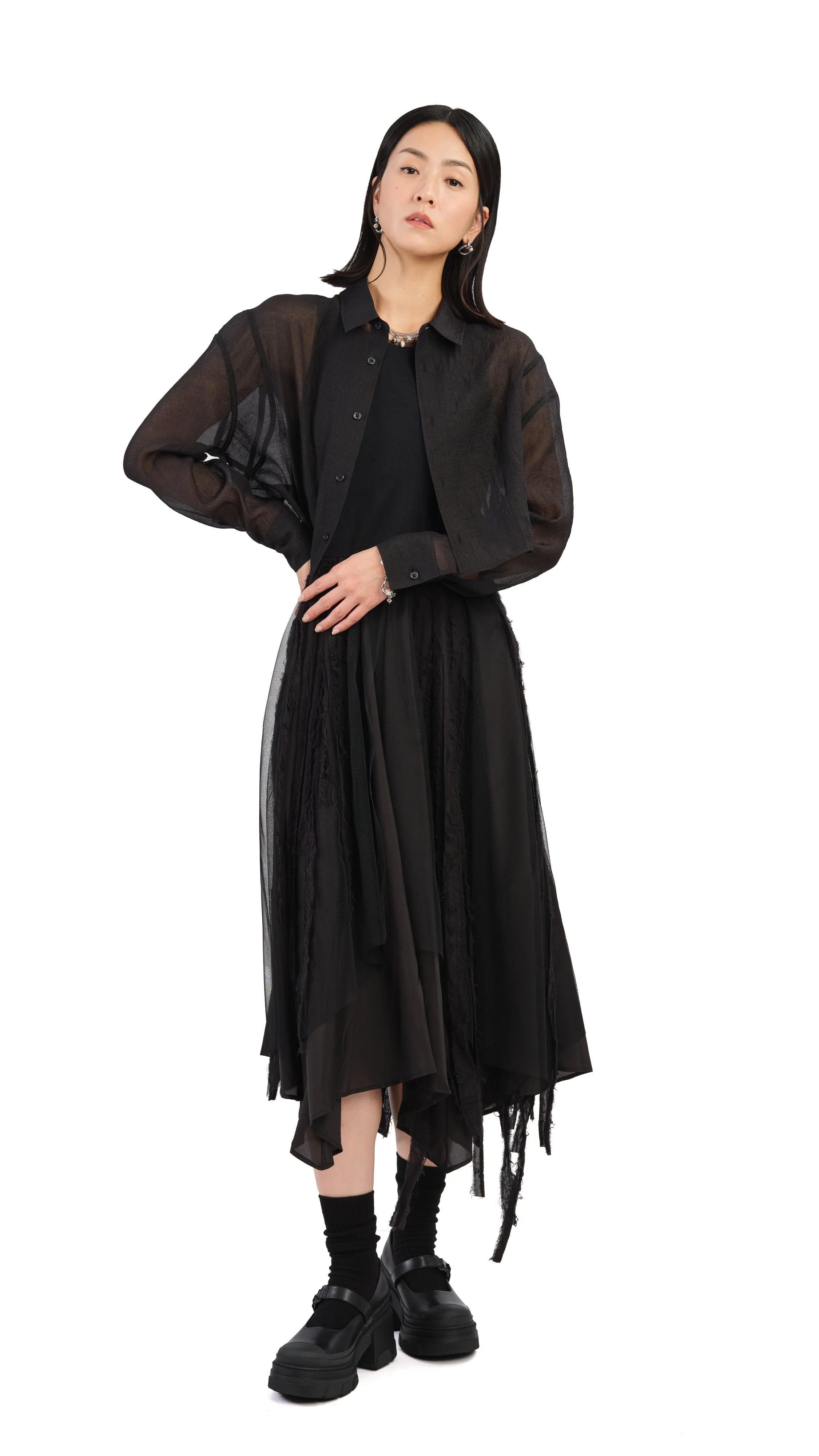 Puff Sleeves Crop Shirt