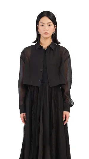 Puff Sleeves Crop Shirt