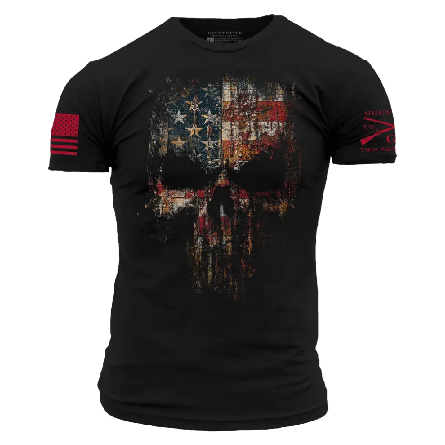 Red Blood American Reaper T-Shirt - Black