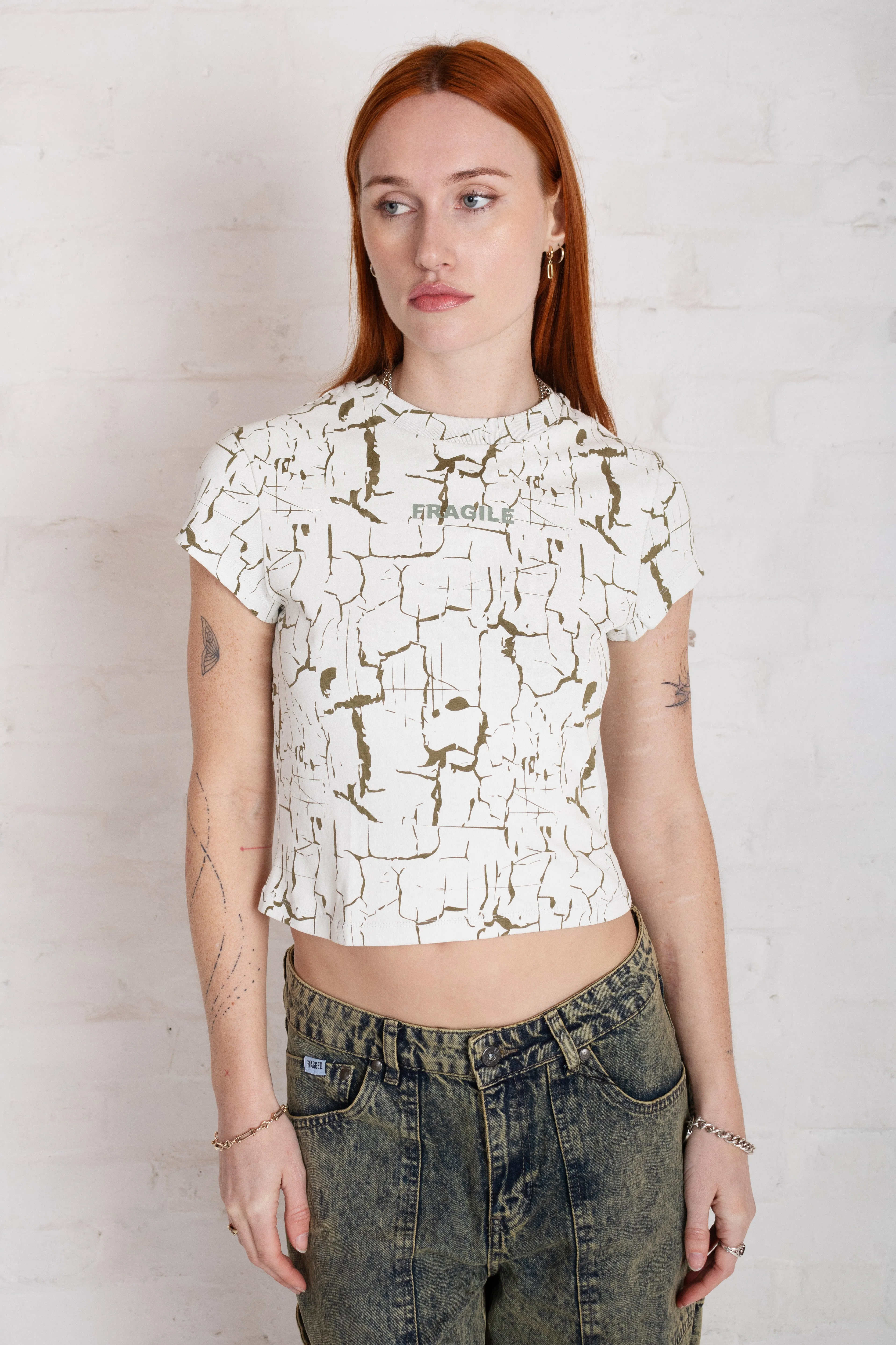 Rift Crackle Print Baby Tee