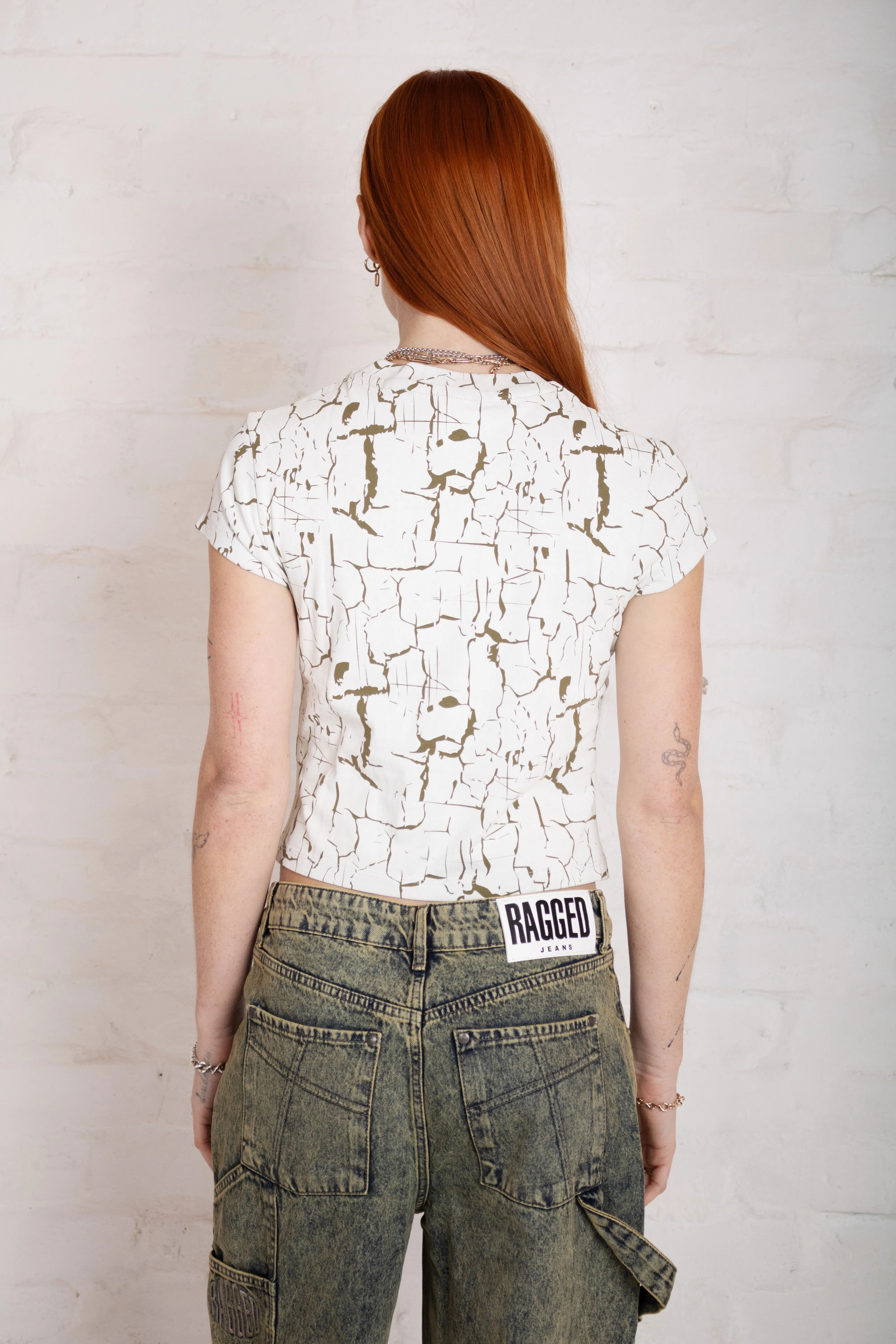 Rift Crackle Print Baby Tee