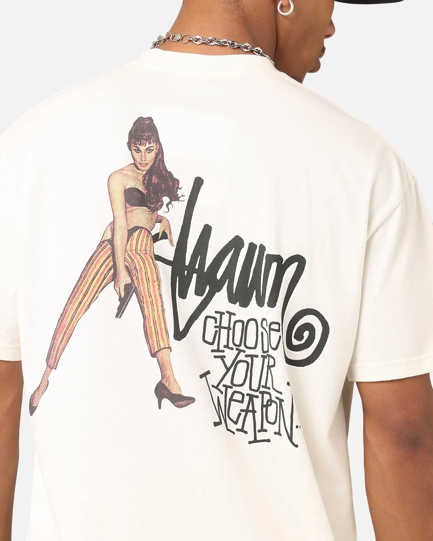 S Double Choose Your Weapon T-Shirt Washed White