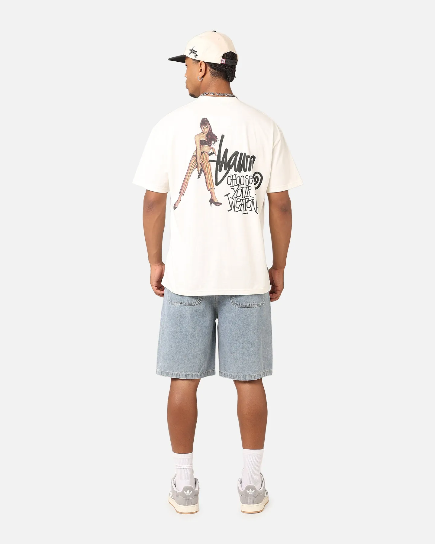 S Double Choose Your Weapon T-Shirt Washed White