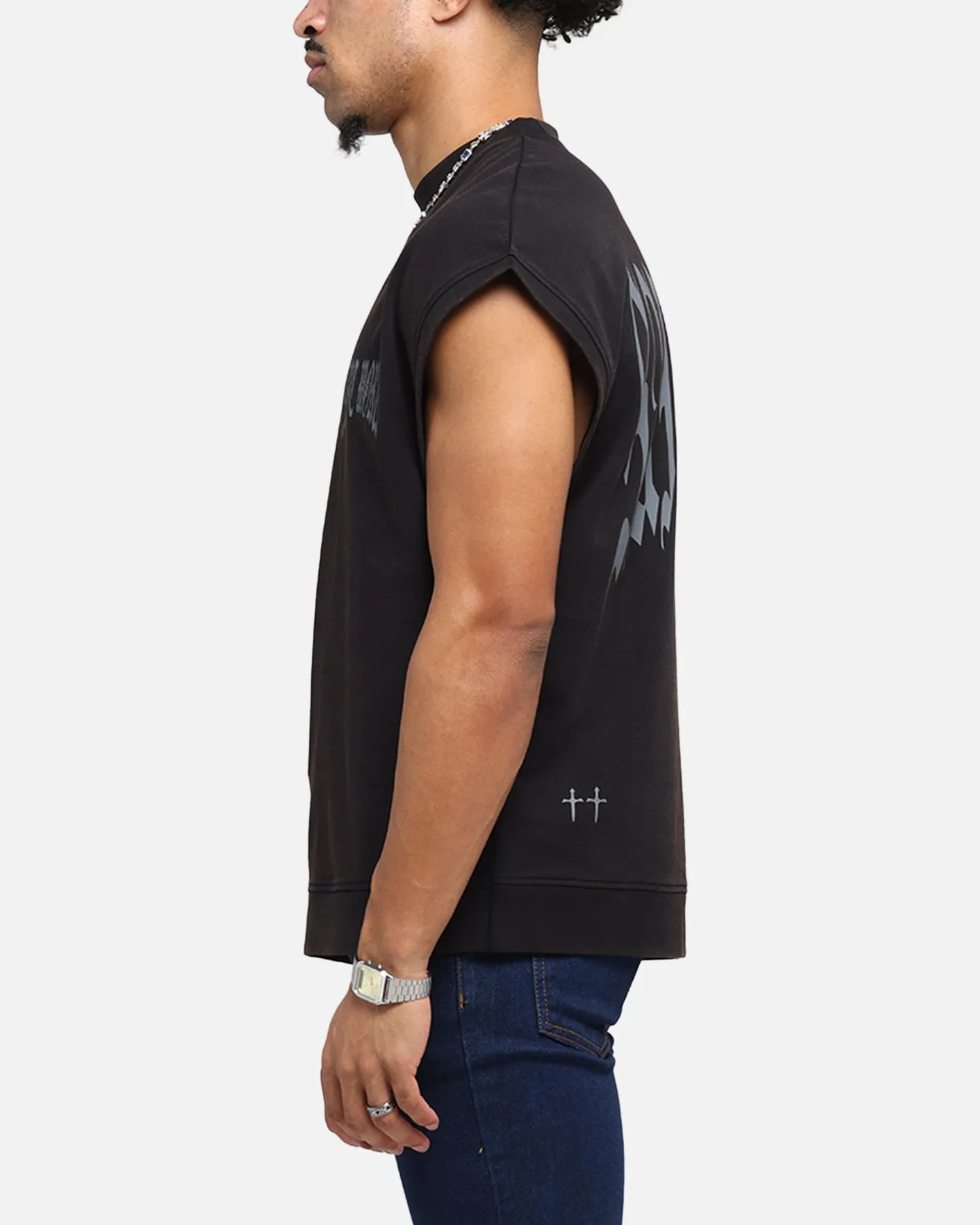 Saint Morta Vill Park Cut Off Sweater Vintage Black