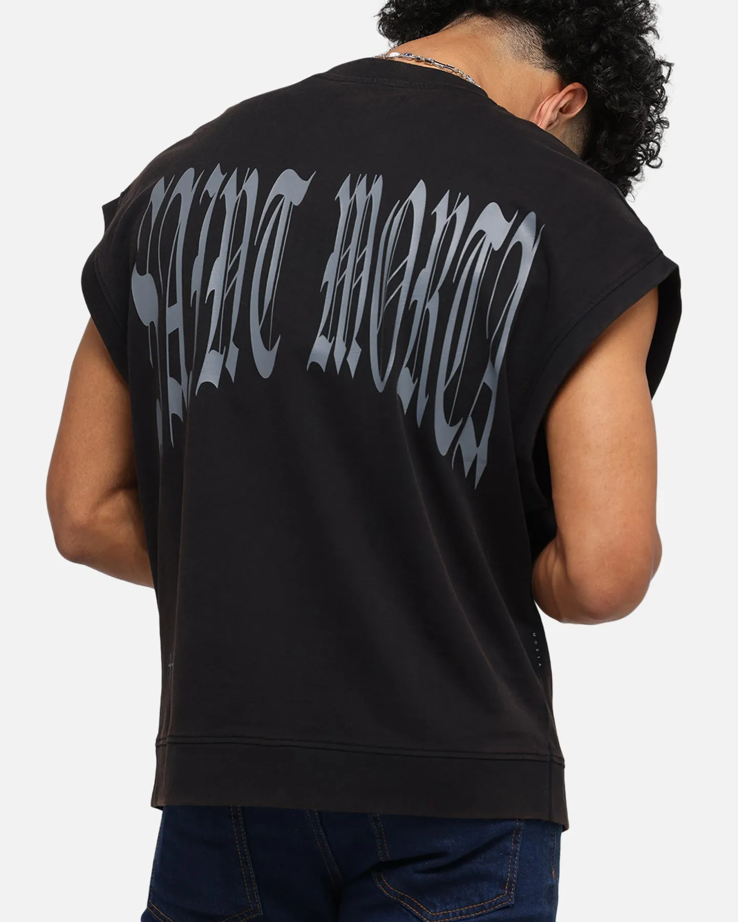 Saint Morta Vill Park Cut Off Sweater Vintage Black