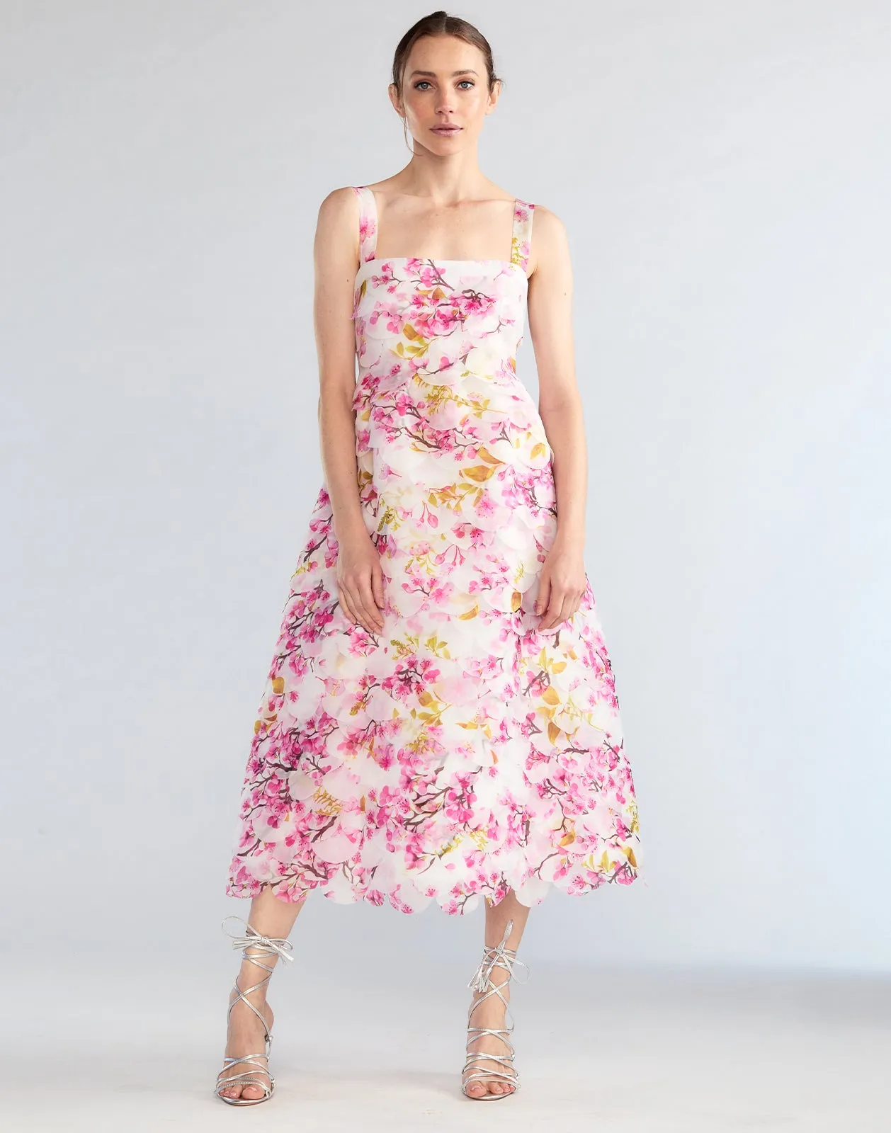 Scalloped Petal Midi Dress