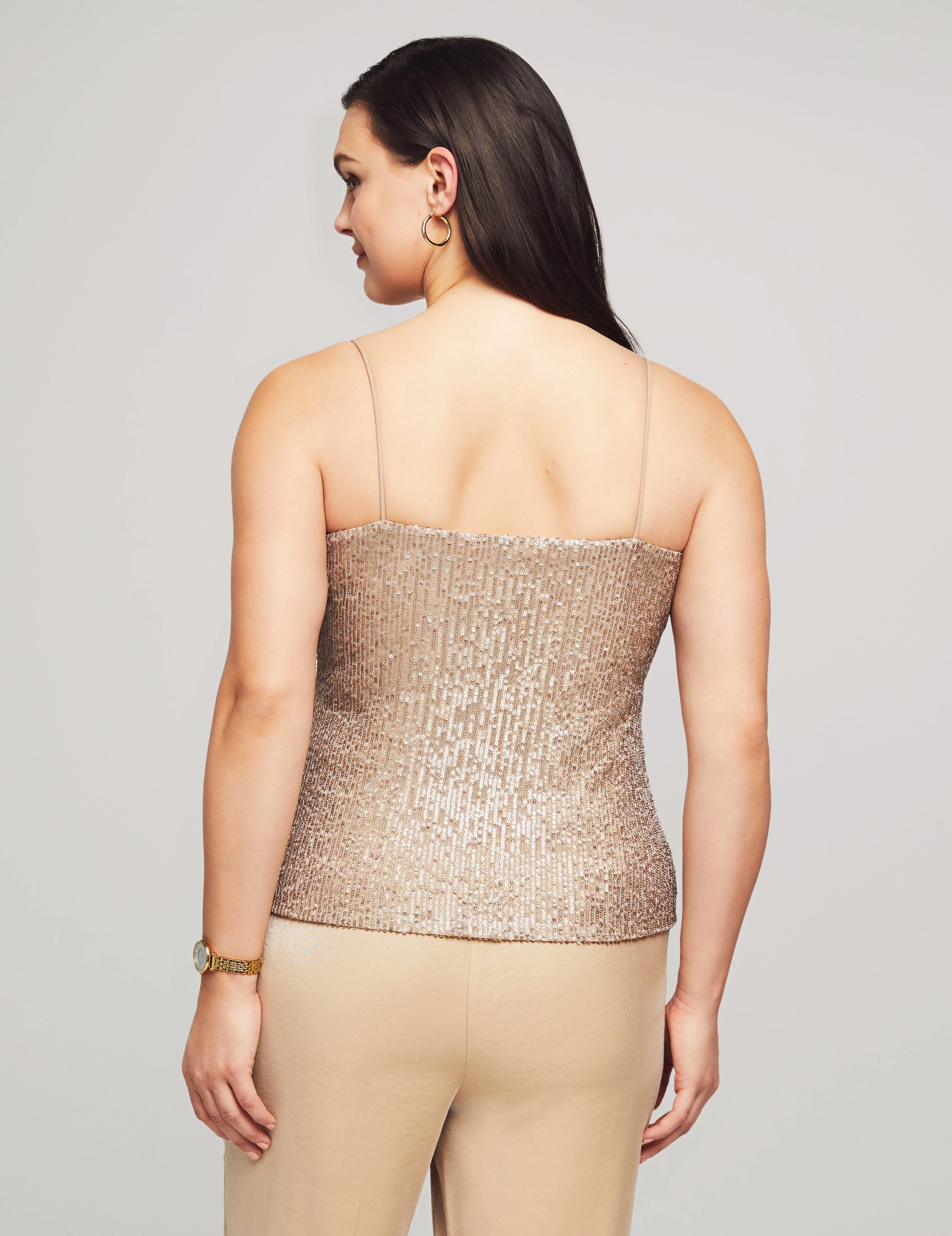 Sequin V-Neck Knit Cami - Sale