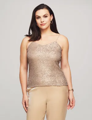 Sequin V-Neck Knit Cami - Sale