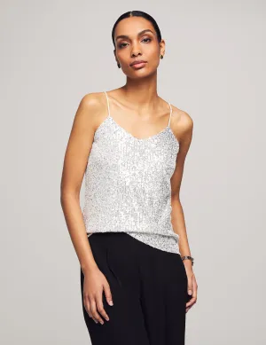 Sequin V-Neck Knit Cami - Sale