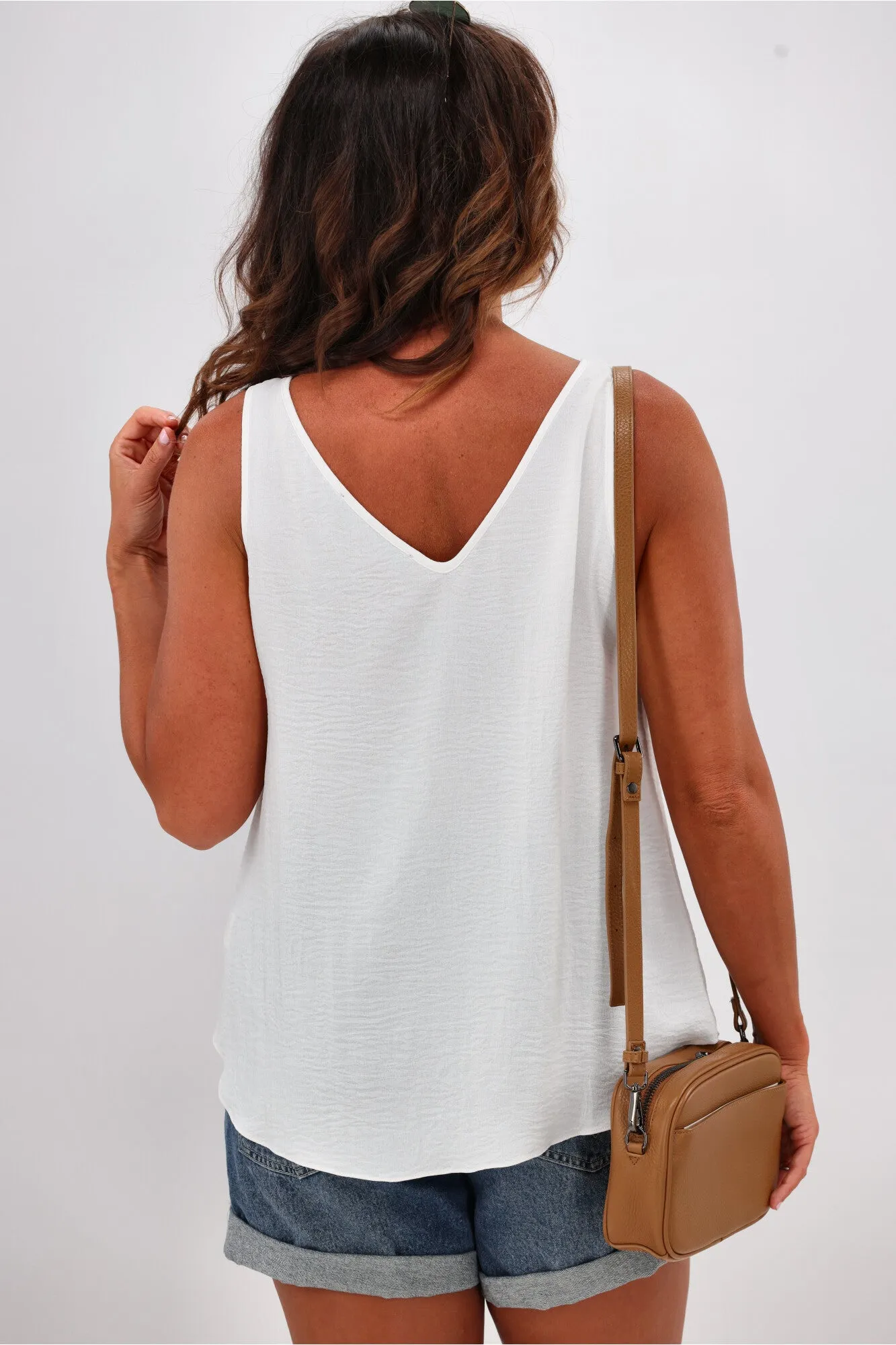 Shine On Label Amelia V Neck Cami White