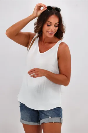 Shine On Label Amelia V Neck Cami White