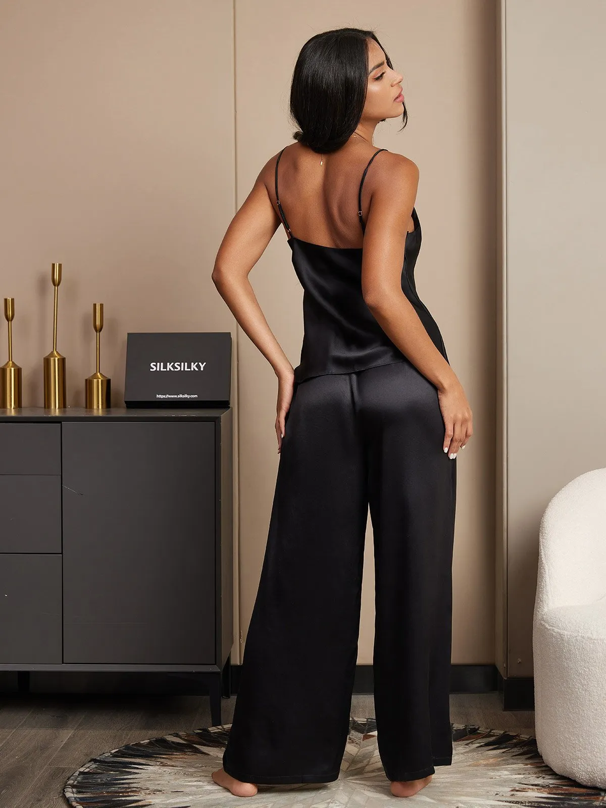 Silk Cami & Wide Leg Pants Pajama Set