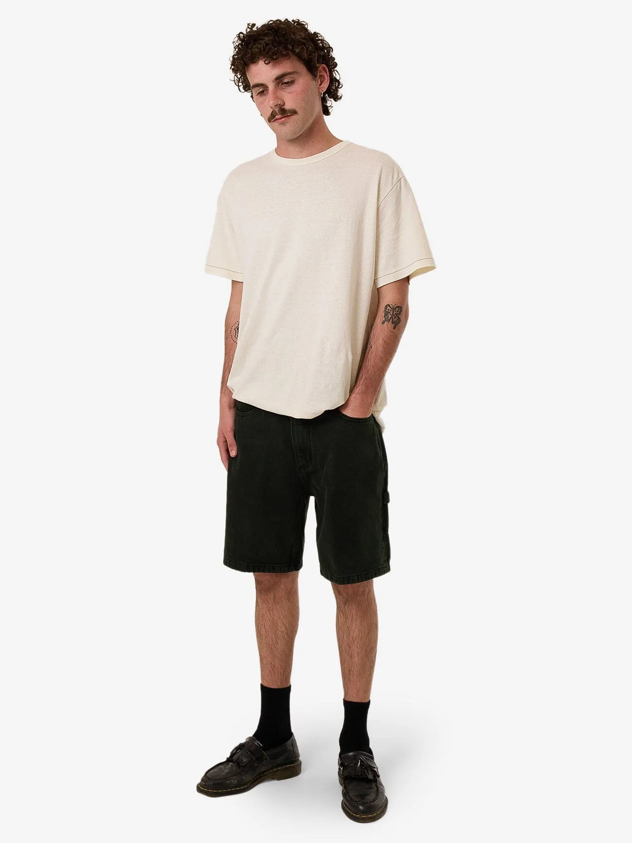 Slacker Denim Short - Oil Green - Black