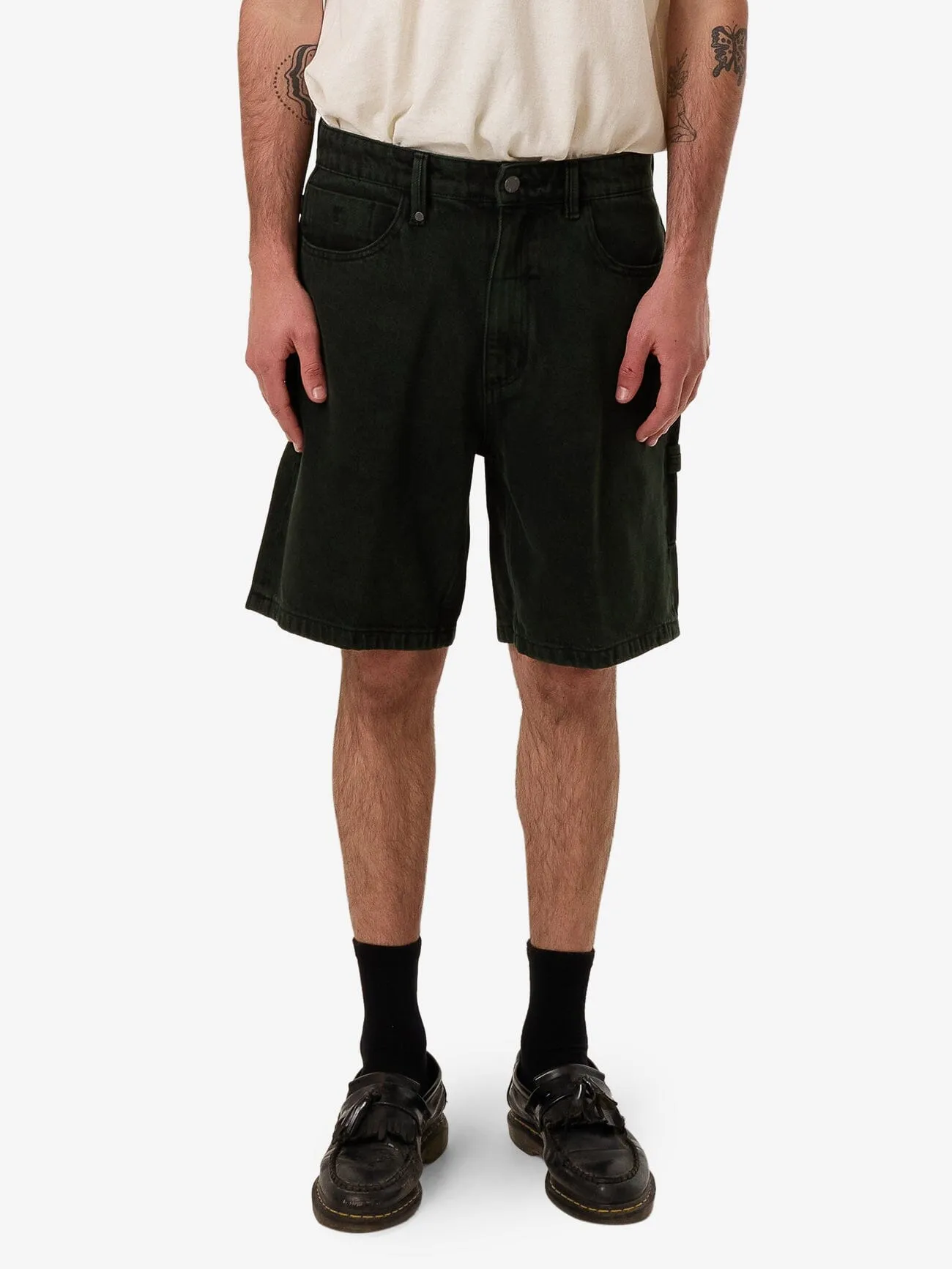 Slacker Denim Short - Oil Green - Black