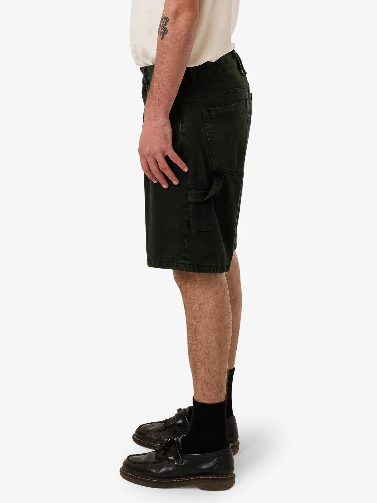 Slacker Denim Short - Oil Green - Black