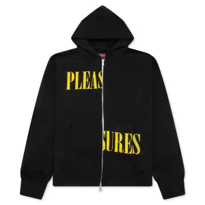 Split Zip Hoodie - Black