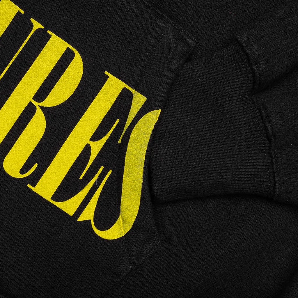 Split Zip Hoodie - Black