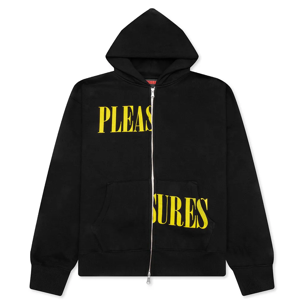 Split Zip Hoodie - Black