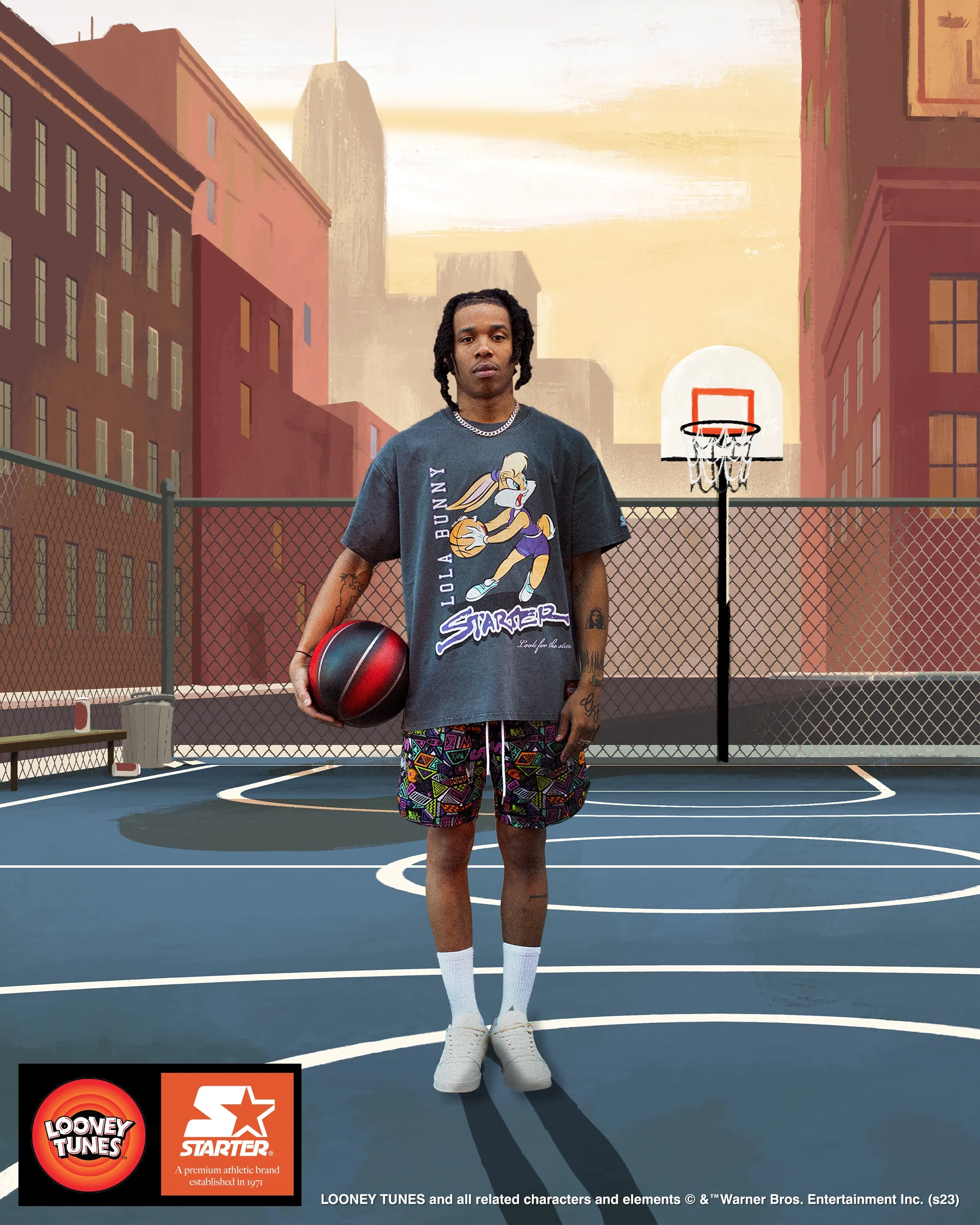 Starter X Looney Tunes Lola Bunny Vintage T-Shirt Vintage Grey