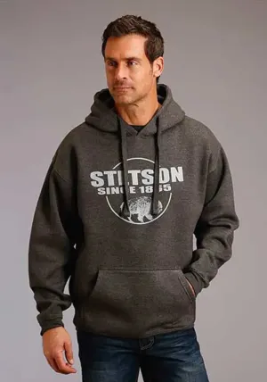 Stetson Bison (Grey) - Men's Hoodie Sweatshirt