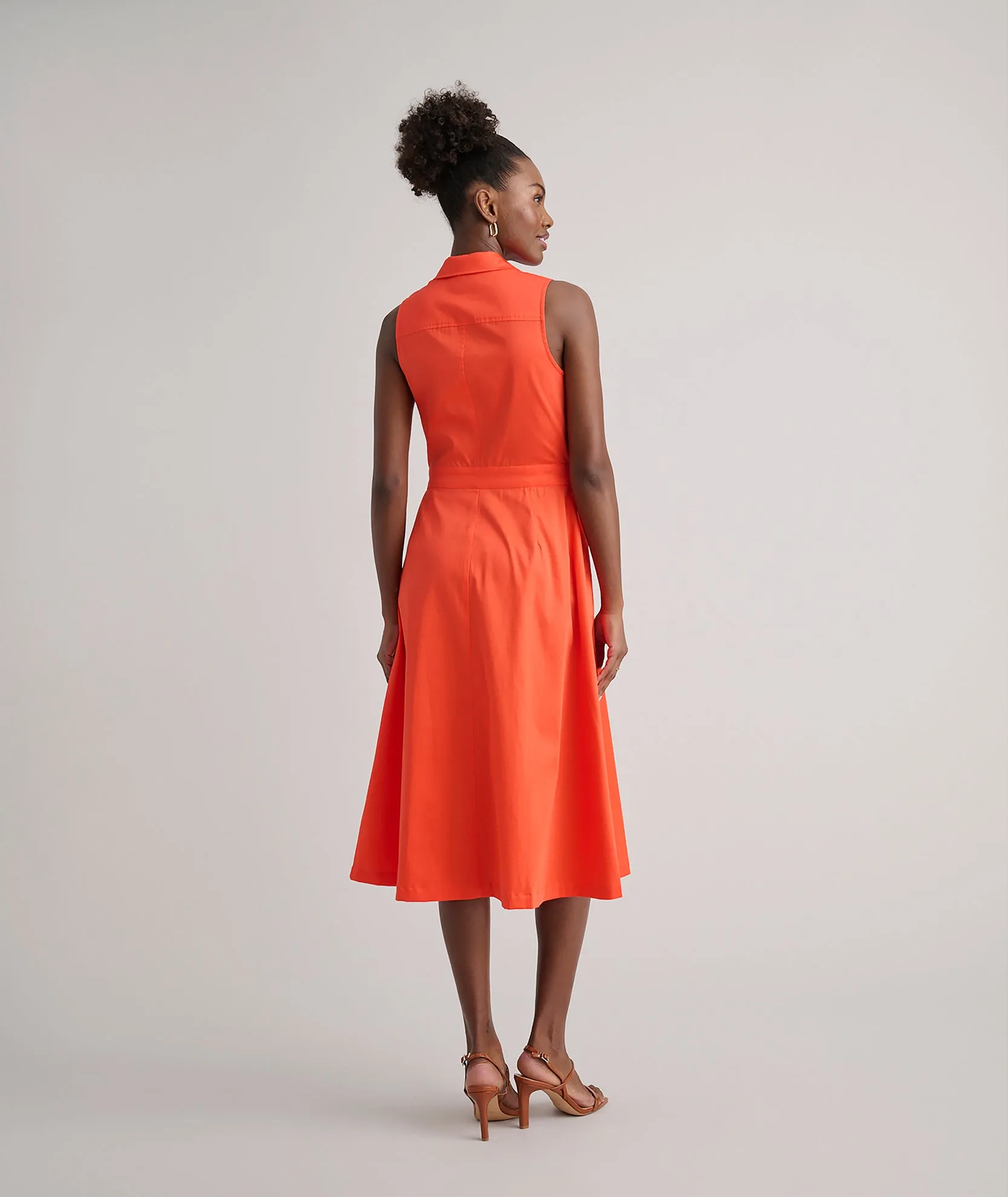 Stretch Cotton Sleeveless Cordelia Shirt Dress