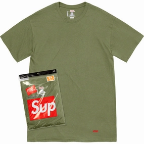 Supreme Hanes Tagless Tees (2 Pack) Olive