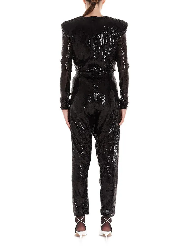 The Attico Sequined V-Neck Jumpsuit