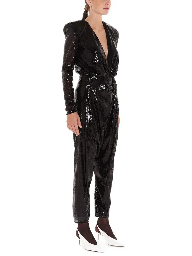 The Attico Sequined V-Neck Jumpsuit