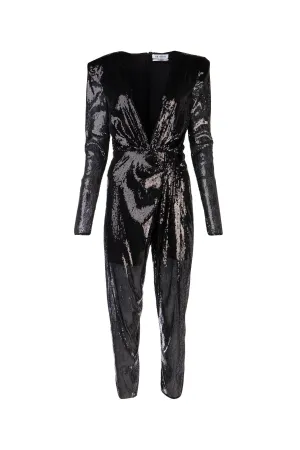 The Attico Sequined V-Neck Jumpsuit