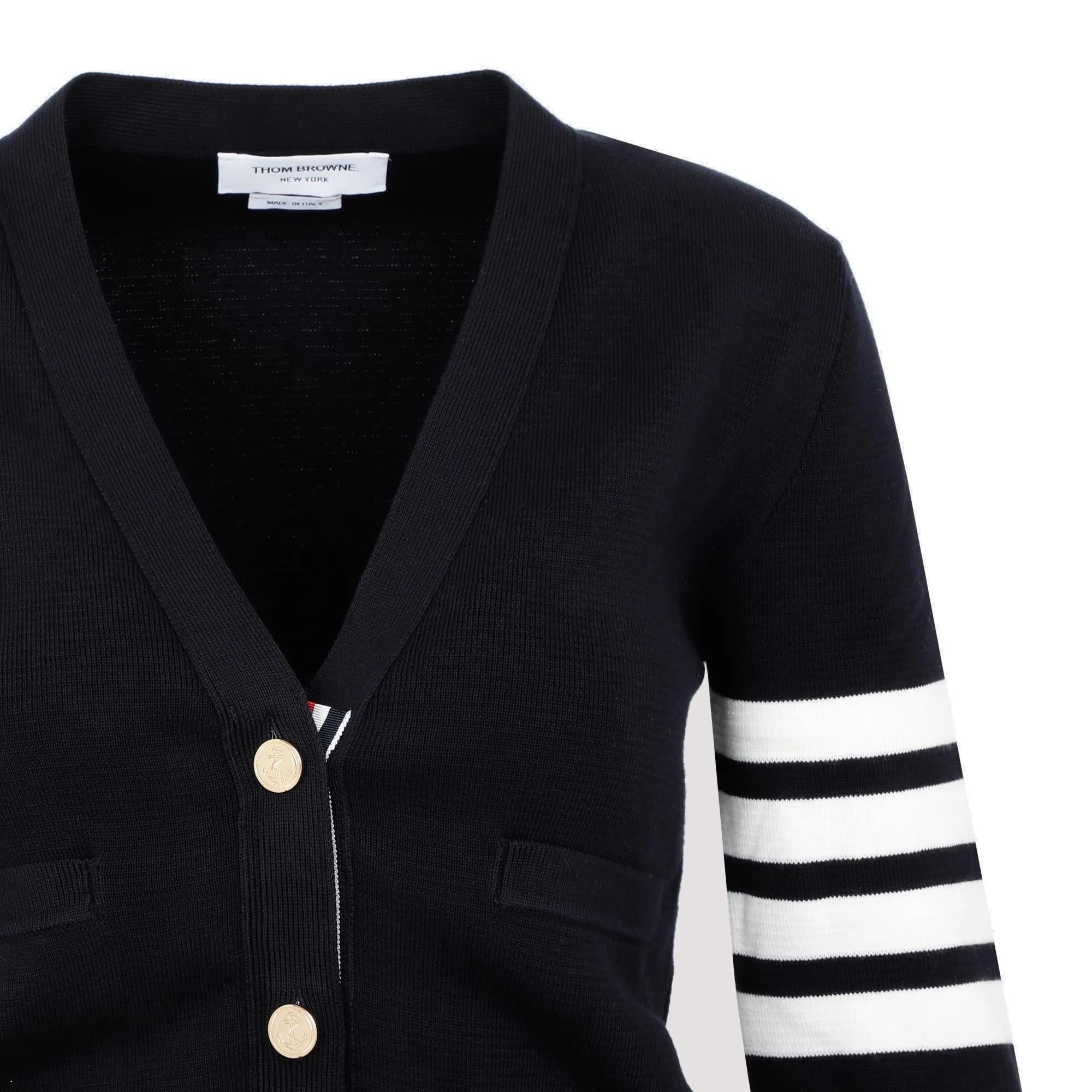 Thom Browne 4-Bar V-Neck Knit Cardigan