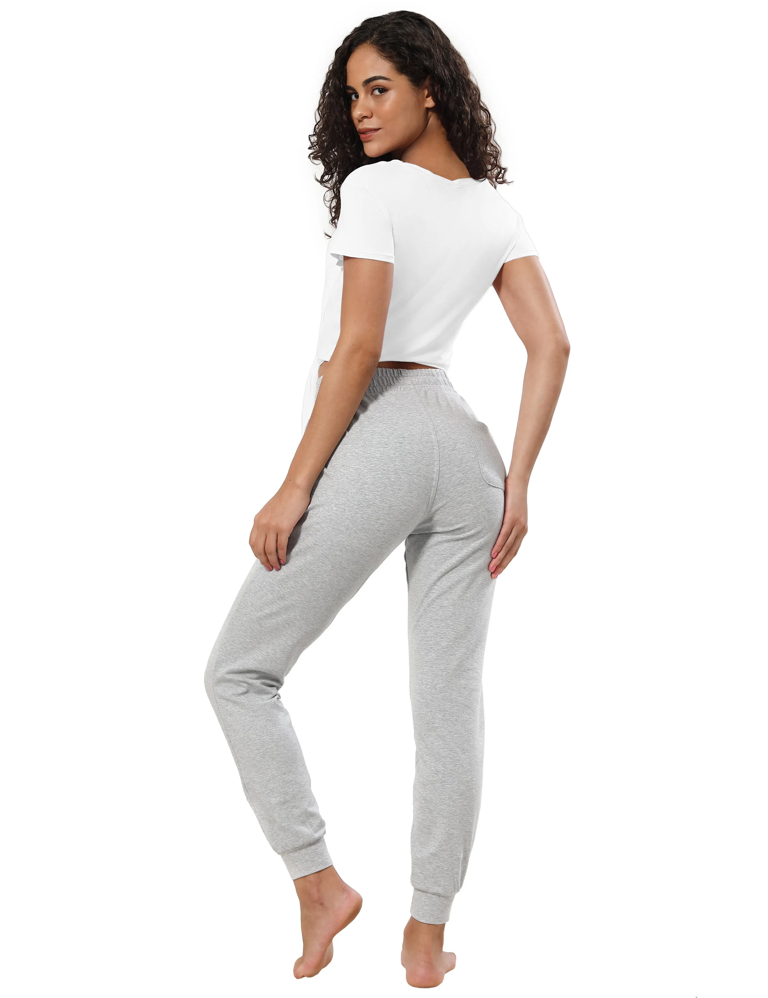 Tie Up Crop Top Short Sleeve T-Shirt white_Jogging