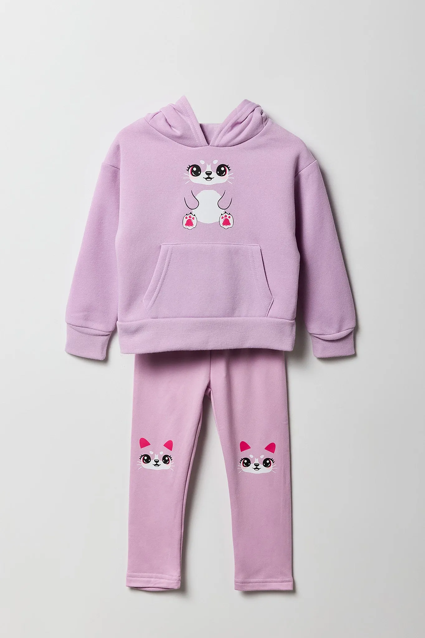 Toddler Graphic Fleece Hoodie and Tights 2 Piece Set