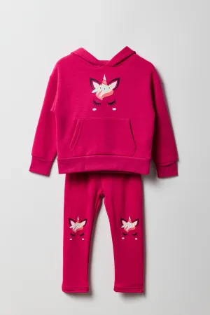 Toddler Graphic Fleece Hoodie and Tights 2 Piece Set