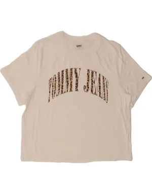 TOMMY HILFIGER Womens Crop Graphic T-Shirt Top UK 18 XL White