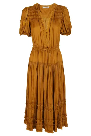 Ulla Johnson Rose V-Neck Short Sleevd Dress
