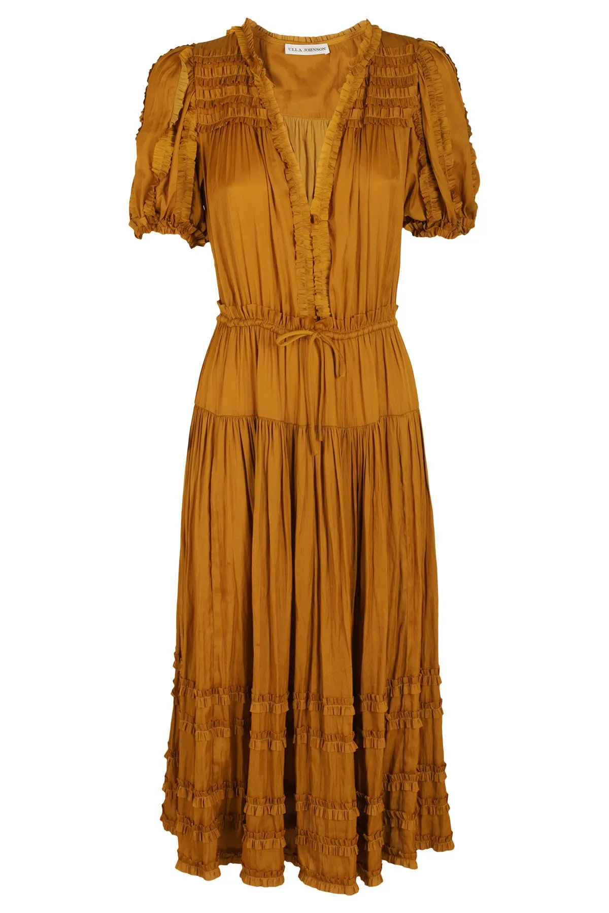 Ulla Johnson Rose V-Neck Short Sleevd Dress