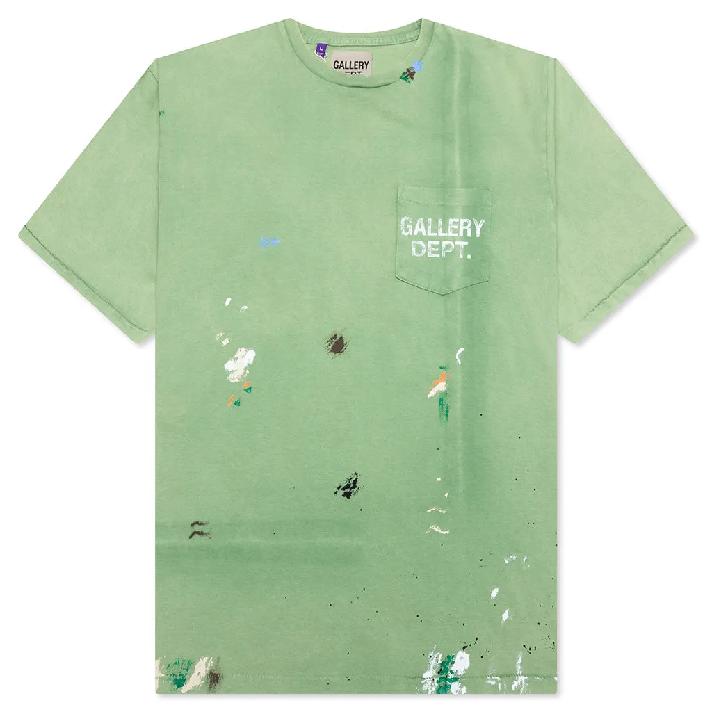 Vintage Logo Painted Tee - Light Green