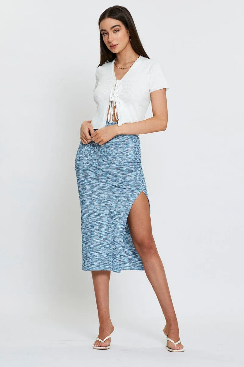 White Knit Cardigan Short Sleeve Crop V-Neck