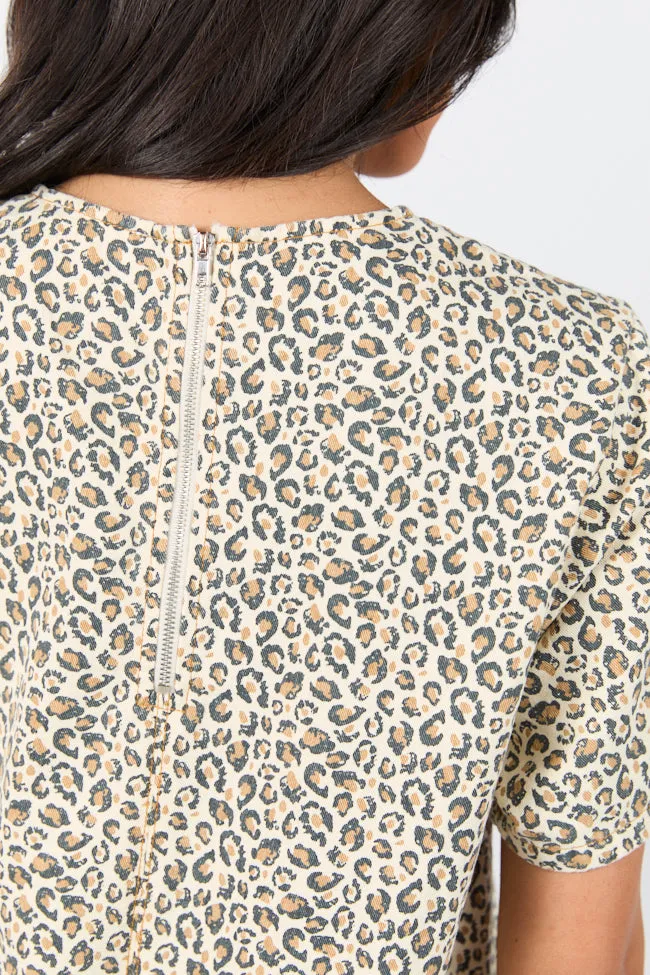 Wild Nights Taupe Leopard Print Shift Dress SALE