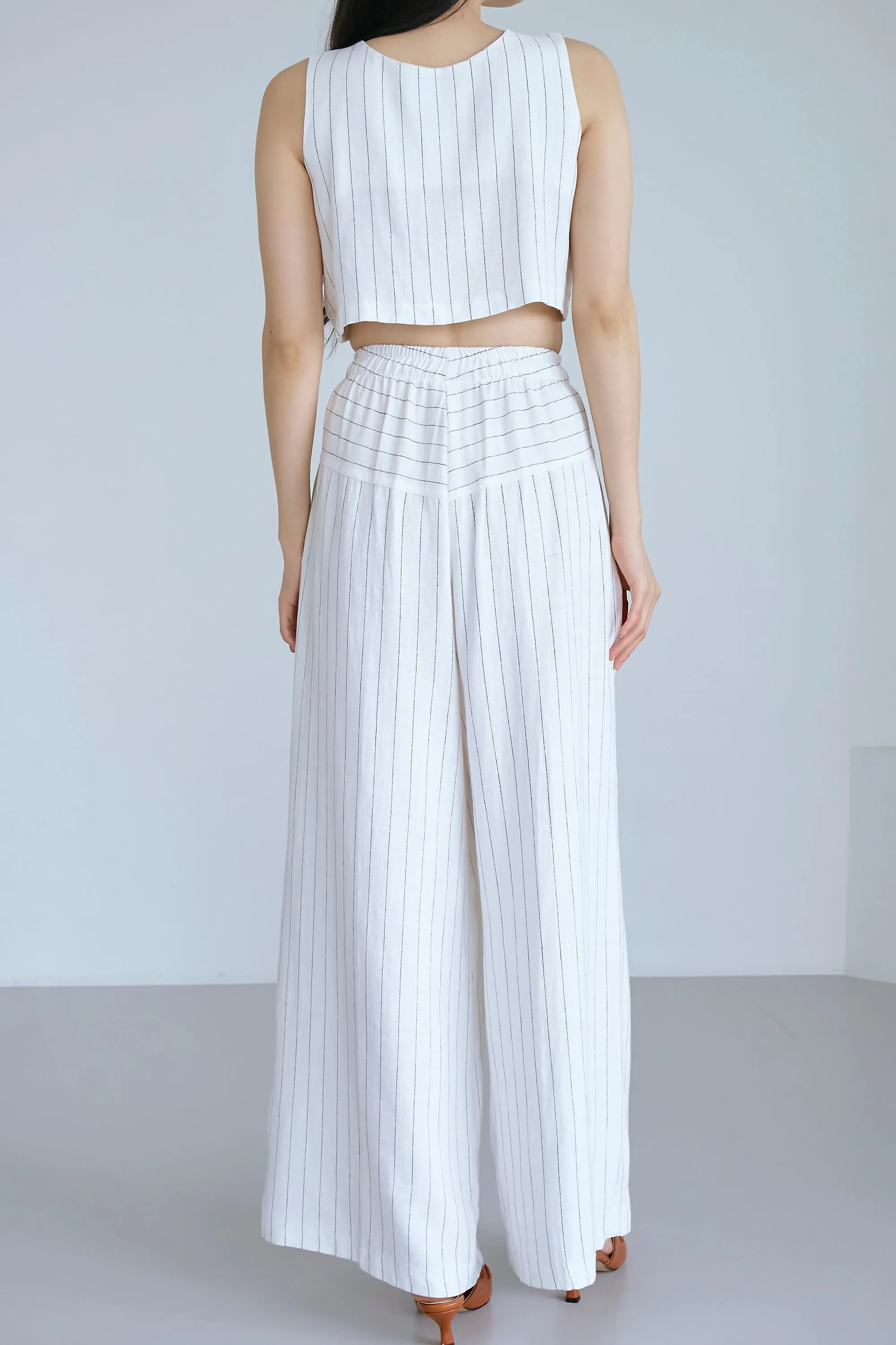 Yve Striped Linen Top