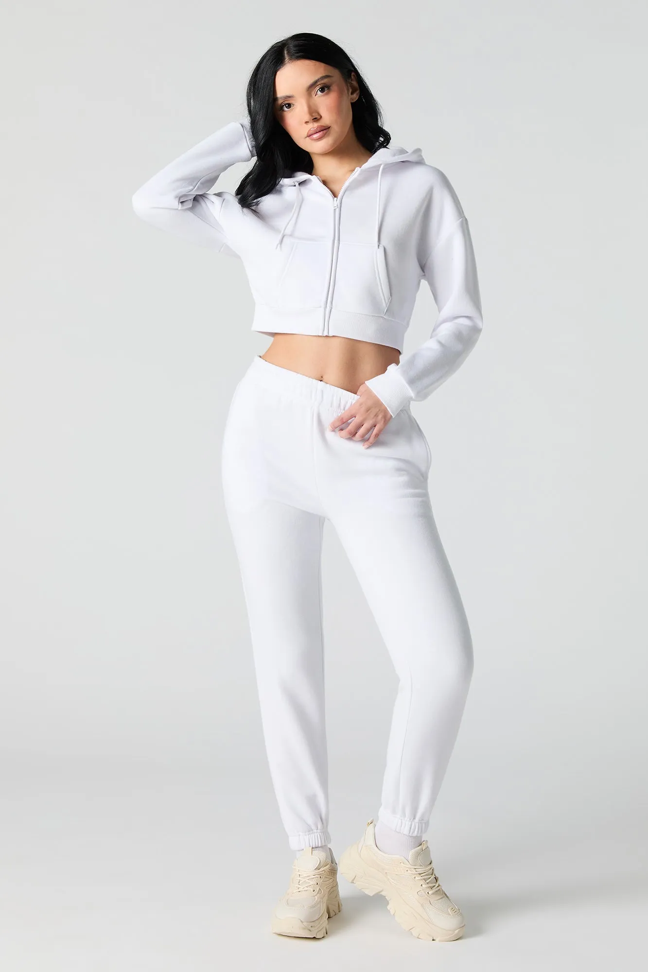 Zip-Up Crop Hoodie