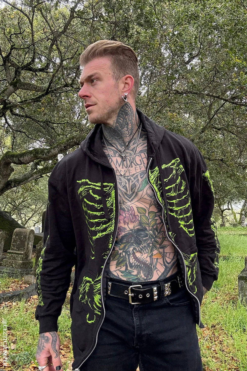Zombie Rot Skeleton Hoodie [Monster Green]